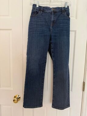 Chico’s Classic Straight-Leg Dark Blue Jeans